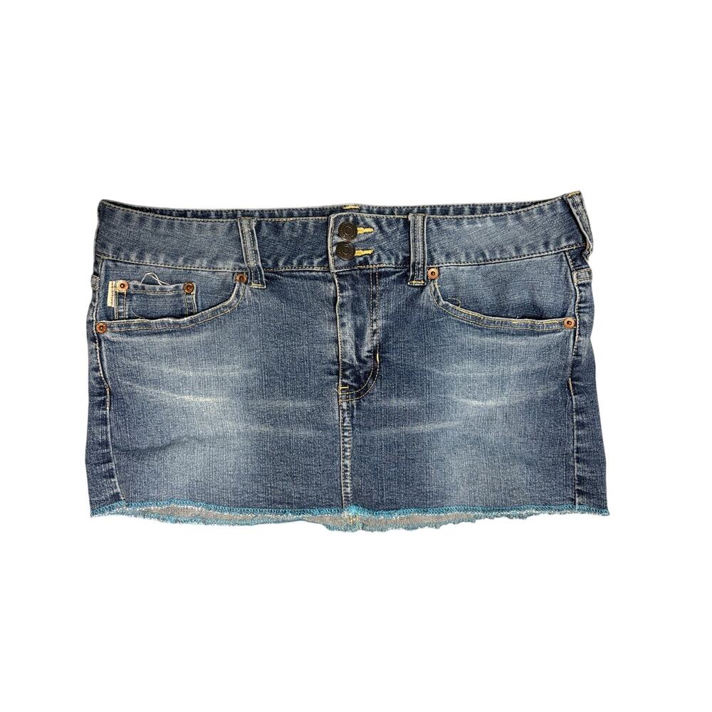 Vtg Y2K Hollister mini jean skirt 9